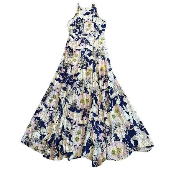 Yumi Kim Bora Bora Navy Dream Maxi Dress Sleeveless Silk Size Medium Women's - Picture 2 of 16